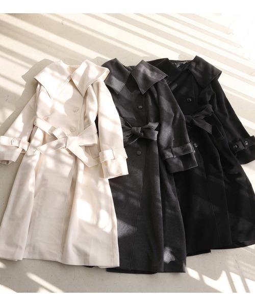 「one after another NICE CLAUP」 チェスターコート LARGE チャコールグレー レディース_画像5