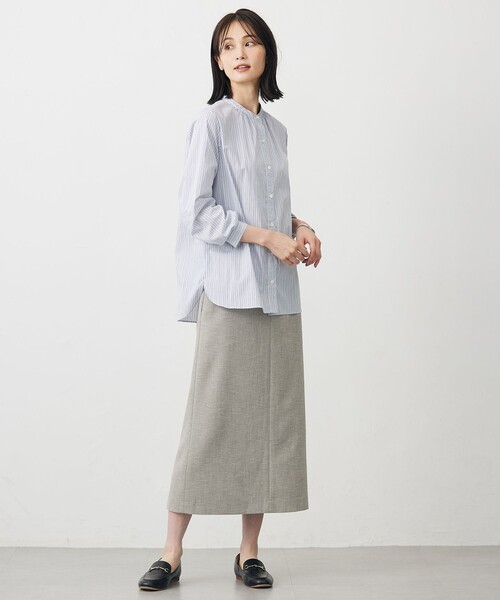 「J.PRESS」 長袖ブラウス T15 ブルー WOMEN