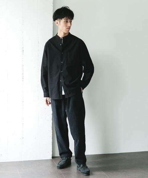 【UNIFY】URBAN RESEARCH DOORS　バンドカラーシャツ アーバンリサーチ ドアーズ URBAN RESEARCH DOORS 裏起毛オックス