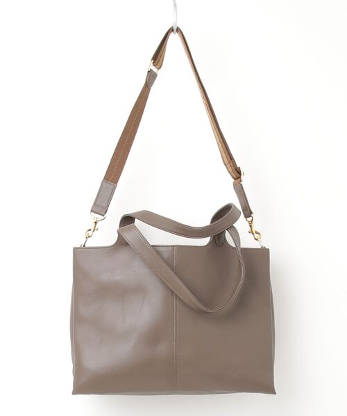 「ATAO」 ワンポイント2WAYバッグ - ブラウン レディース_画像2