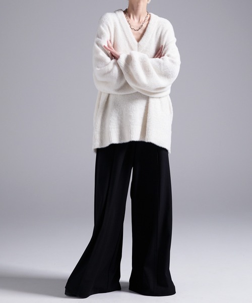 「Loose/ルース」 長袖ニット L ブラック メンズ_画像9