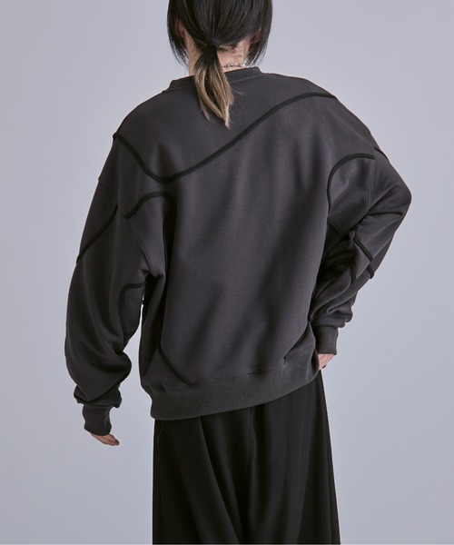 「Ellno Loset」 スウェットカットソー LARGE ブラック メンズ_画像4