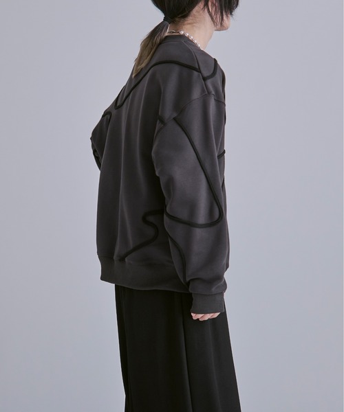 「Ellno Loset」 スウェットカットソー LARGE ブラック メンズ_画像5