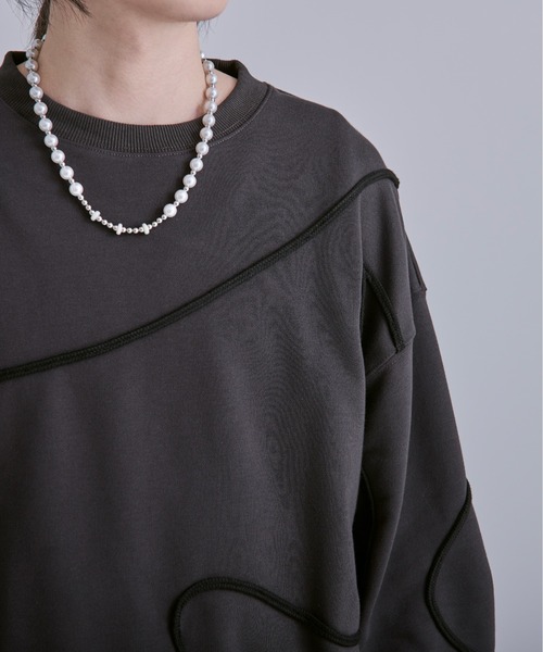 「Ellno Loset」 スウェットカットソー LARGE ブラック メンズ_画像8