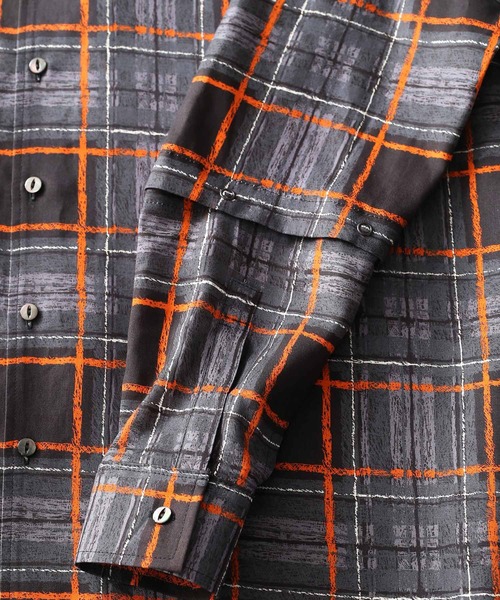 「SHAREEF」 長袖シャツ 2 ネイビー メンズ_画像2