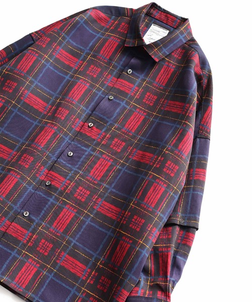 「SHAREEF」 長袖シャツ 2 ネイビー メンズ_画像5