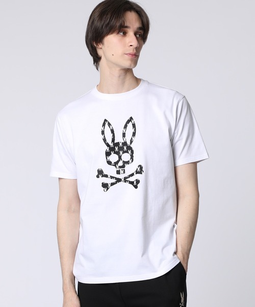 Psycho Bunny スポーツシャツ ホワイト Psycho Bunny（サイコバニー） tシャツ 3Dドット シルエットバニーT