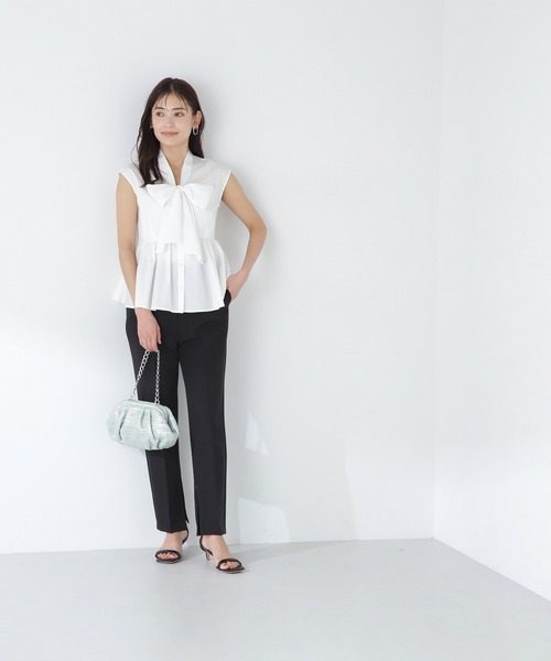 「NATURAL BEAUTY BASIC」 半袖ブラウス MEDIUM ブラック レディース_画像4