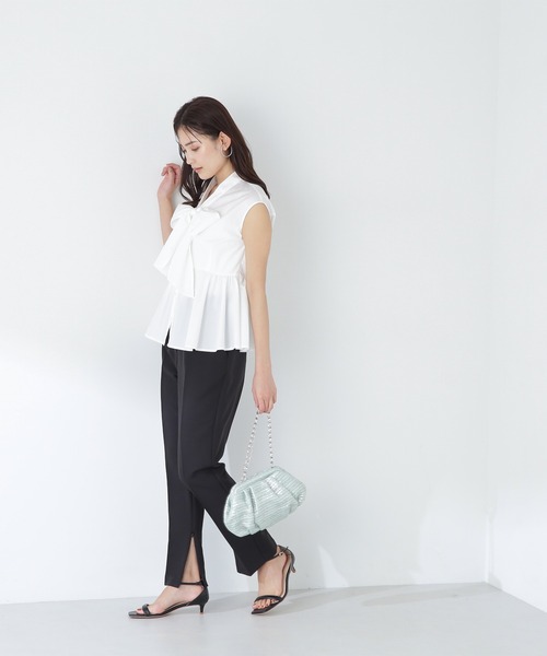 「NATURAL BEAUTY BASIC」 半袖ブラウス MEDIUM ブラック レディース_画像6