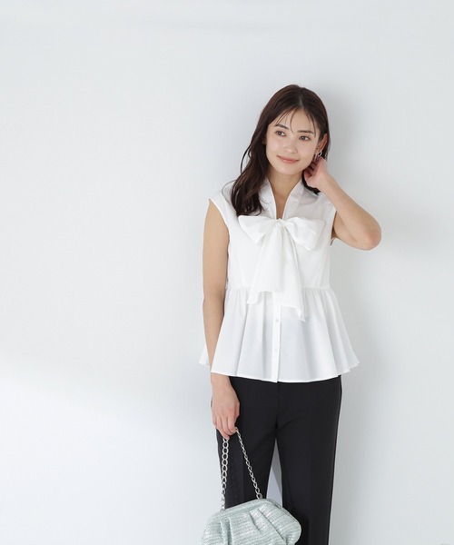 「NATURAL BEAUTY BASIC」 半袖ブラウス MEDIUM ブラック レディース_画像7