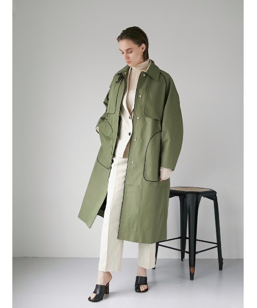 「LA PEAU DE GEM」 ステンカラーコート 38 ベージュ レディース_画像2