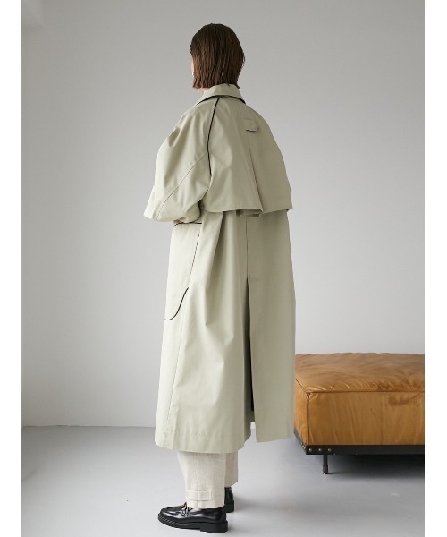 「LA PEAU DE GEM」 ステンカラーコート 38 ベージュ レディース_画像4
