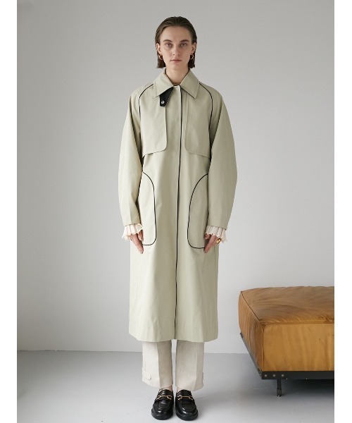 「LA PEAU DE GEM」 ステンカラーコート 38 ベージュ レディース_画像5