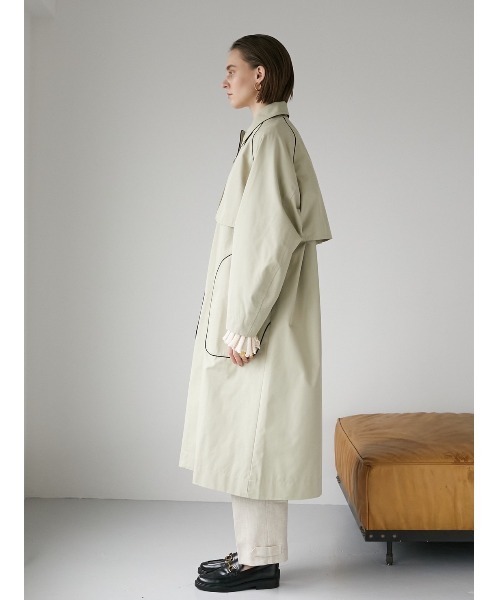 「LA PEAU DE GEM」 ステンカラーコート 38 ベージュ レディース_画像6