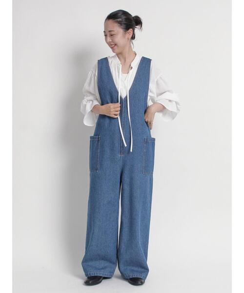 「sm2rhythm」 オーバーオール L ブラック レディース_画像2