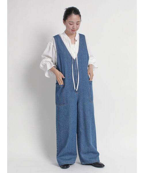 「sm2rhythm」 オーバーオール L ブラック レディース_画像9