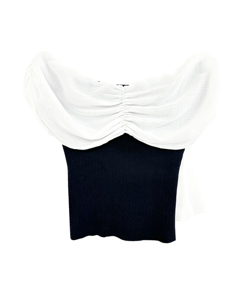Rose Muse（ロゼミューズ） Airly ribbon off shoulder tops