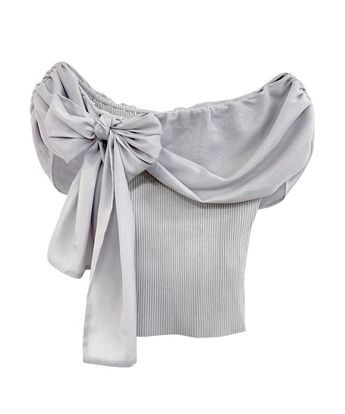 Rose Muse（ロゼミューズ） Airly ribbon off shoulder tops