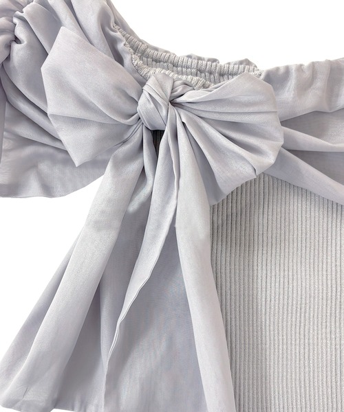 Rose Muse（ロゼミューズ） Airly ribbon off shoulder tops