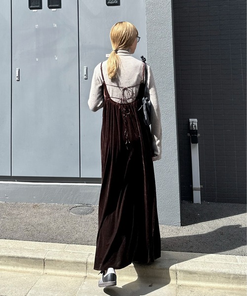 「feepur」 ノースリーブワンピース MEDIUM ネイビー レディース_画像3