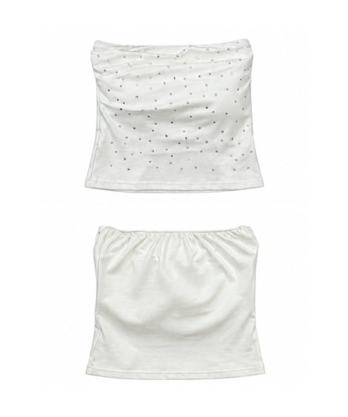 希少 ドルチェ&ガッバーナ トップス ラインストーン ノースリーブ 動物 M チューブトップ ベアトップ 「Never mind the XU」rhinestone tubetops