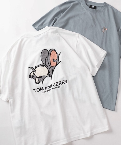 即購入可 ありさか 刺繍クルーネック Lサイズ 値下げ待ちのいいね不可 tシャツ 「71」「TOM＆JERRY/トムとジェリー」アップリケ サガラ刺繍