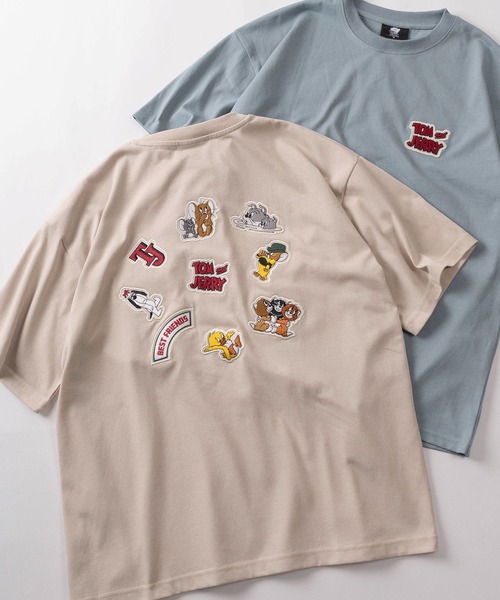 tシャツ 半袖 「71」「TOM＆JERRY/トムとジェリー」アップリケ サガラ