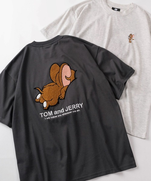tシャツ 半袖 「71」「TOM＆JERRY/トムとジェリー」アップリケ サガラ