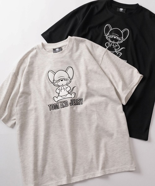 tシャツ 「71」「TOM＆JERRY/トムとジェリー」アップリケ サガラ刺繍