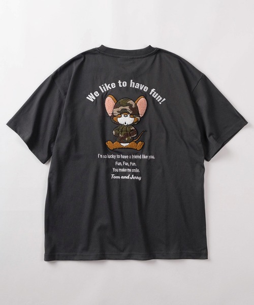 tシャツ 半袖 「71」「TOM＆JERRY/トムとジェリー」アップリケ サガラ