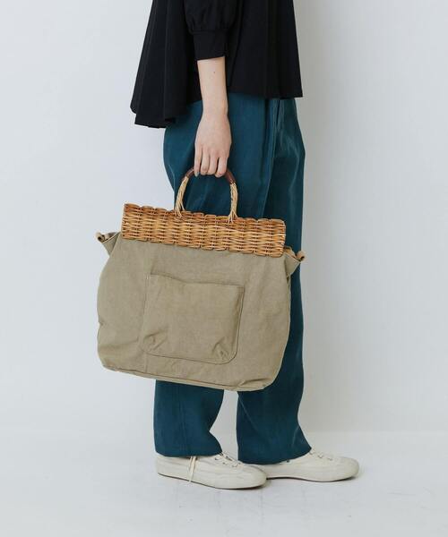 LOISIR ショルダーバッグ バッグ 「2WAY」異素材コンビトートバッグ