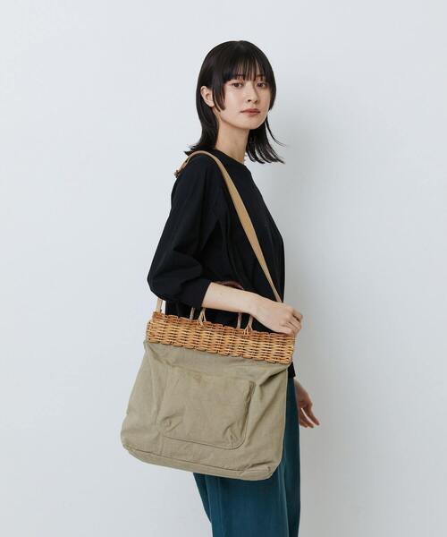 LOISIR ショルダーバッグ バッグ 「2WAY」異素材コンビトートバッグ