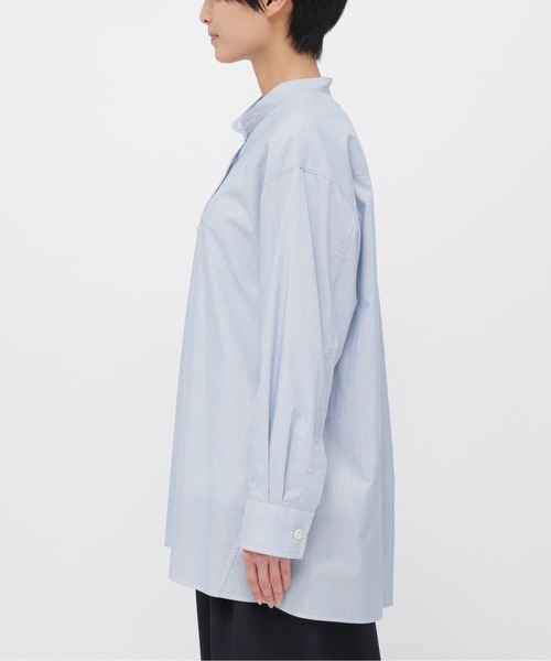 MHL.（エムエイチエル） ブラウス シャツ WORN COTTON HAIRLINE STRIPE