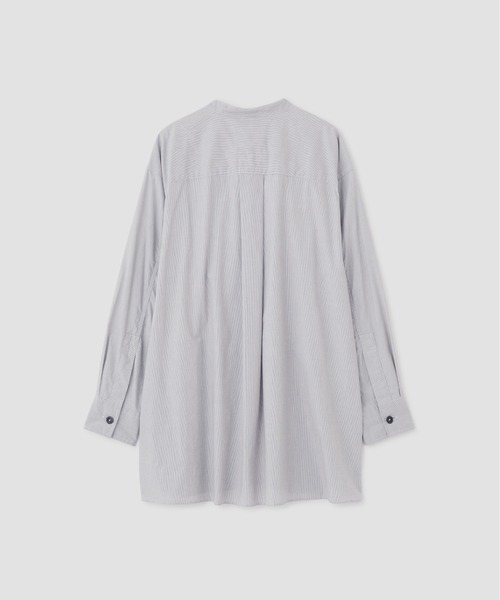 MHL.（エムエイチエル） ブラウス シャツ WORN COTTON HAIRLINE STRIPE