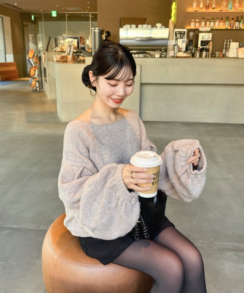 「hinari」 長袖ニット FREE ピンク レディース_画像6