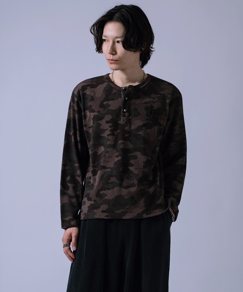 improves（インプローブス） tシャツ カモフラ クロスロゴ ヘンリー