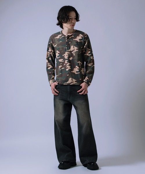 improves（インプローブス） tシャツ カモフラ クロスロゴ ヘンリー
