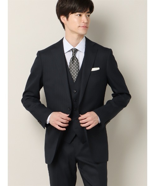 「SUIT SQUARE」 スーツ - ネイビー メンズの画像