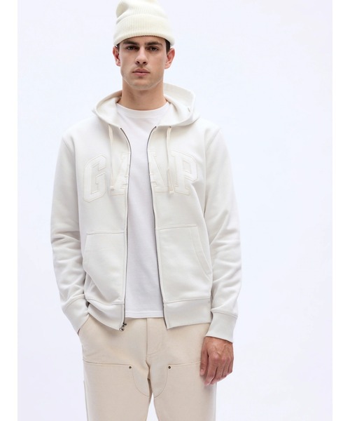 GAP ジップパーカー　ホワイト GAP（ギャップ） ジップアップパーカー L ホワイト系その他 メンズ
