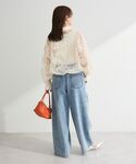 ブラウス シャツ オーガン刺繍比翼シャツ レディースの詳細画像4