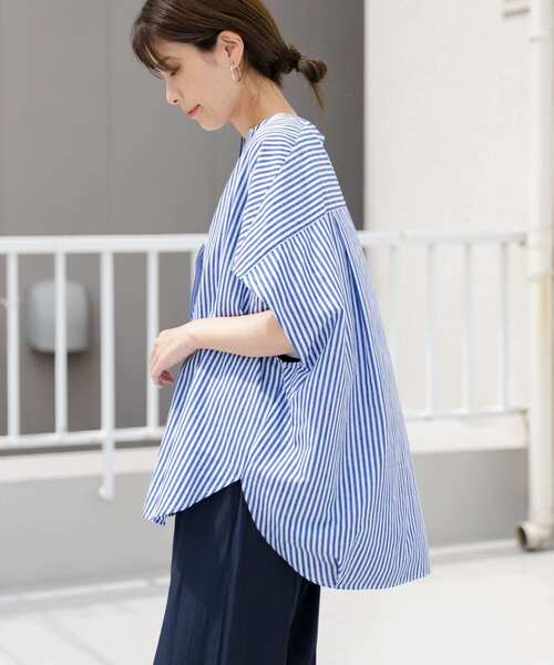 「URBAN RESEARCH DOORS」 半袖チュニック MEDIUM ブルー レディース_画像8
