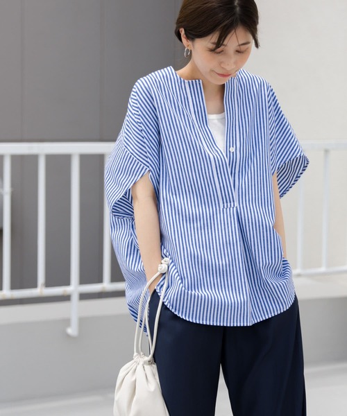 「URBAN RESEARCH DOORS」 半袖チュニック MEDIUM ブルー レディース_画像9