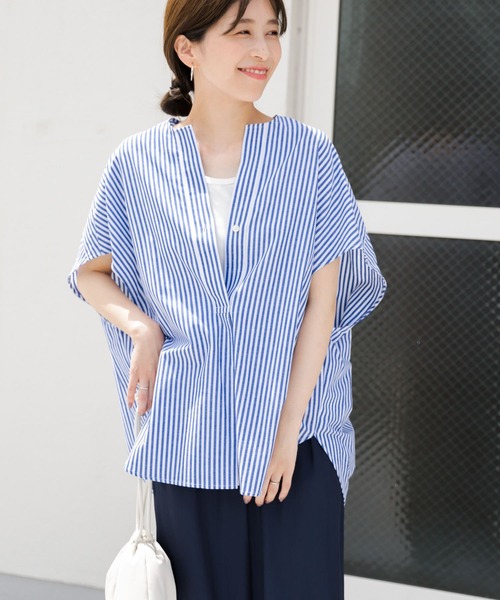 「URBAN RESEARCH DOORS」 半袖チュニック MEDIUM ブルー レディース_画像10