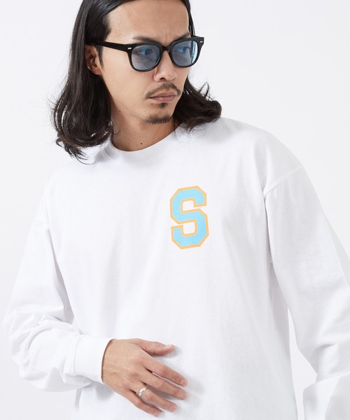 En serio TOKYO tシャツ 「SIDEWAYSTANCE」Sカレッジロゴ長袖Tシャツ 
