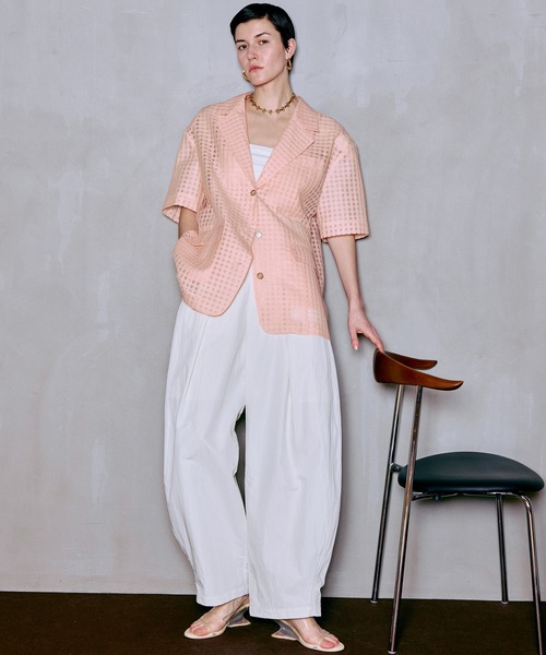 ワイドパンツ パンツ 「PRE-ORDER」Tuck Cocoon Color Pants/タックコクーンカラーパンツ レディース メンズの画像