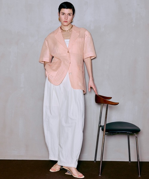 ワイドパンツ パンツ 「PRE-ORDER」Tuck Cocoon Color Pants/タックコクーンカラーパンツ レディース メンズの画像