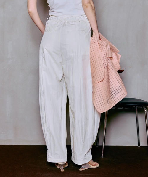 ワイドパンツ パンツ 「PRE-ORDER」Tuck Cocoon Color Pants/タックコクーンカラーパンツ レディース メンズの画像