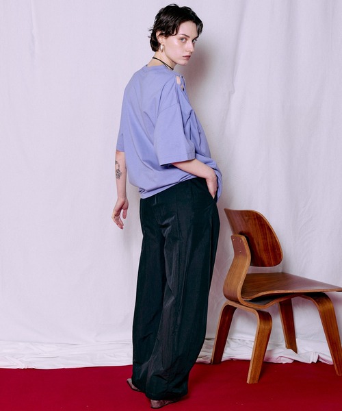 ワイドパンツ パンツ 「PRE-ORDER」Tuck Cocoon Color Pants/タックコクーンカラーパンツ レディース メンズの画像