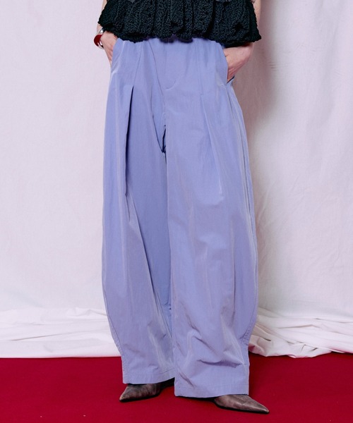 ワイドパンツ パンツ 「PRE-ORDER」Tuck Cocoon Color Pants/タックコクーンカラーパンツ レディース メンズの画像