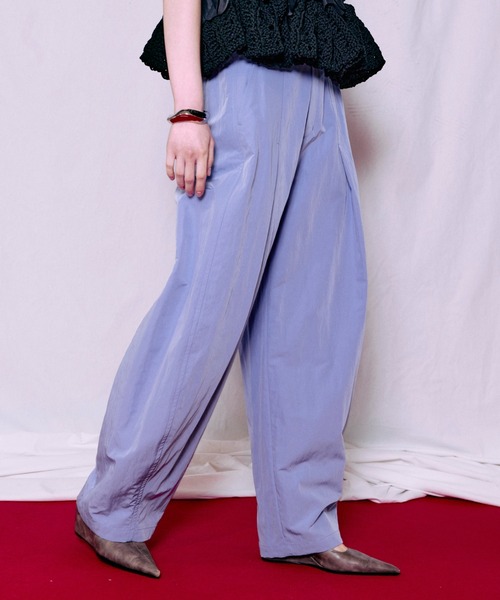 ワイドパンツ パンツ 「PRE-ORDER」Tuck Cocoon Color Pants/タックコクーンカラーパンツ レディース メンズの画像